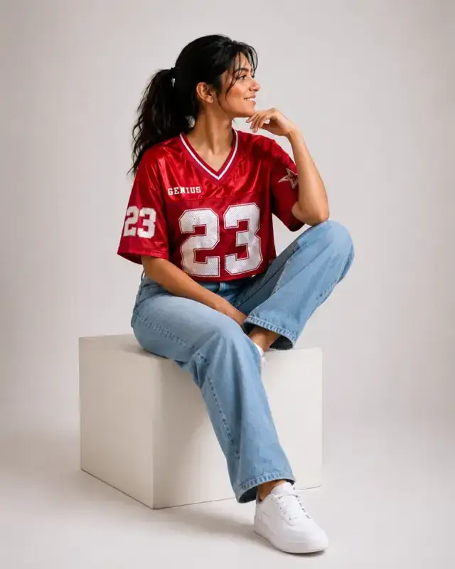 Reel: Jersey + wide-leg denim. Weekend sorted.
