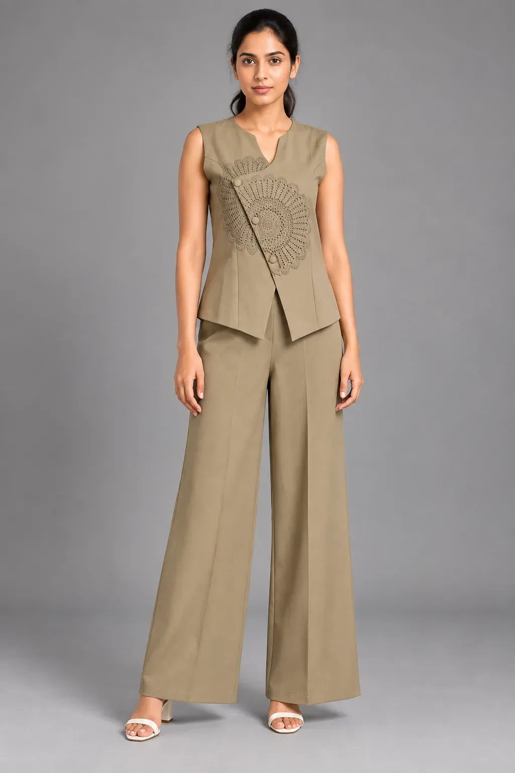 Embroided Sleeveless Cord-set — Co-Ord Sets from GoGurll