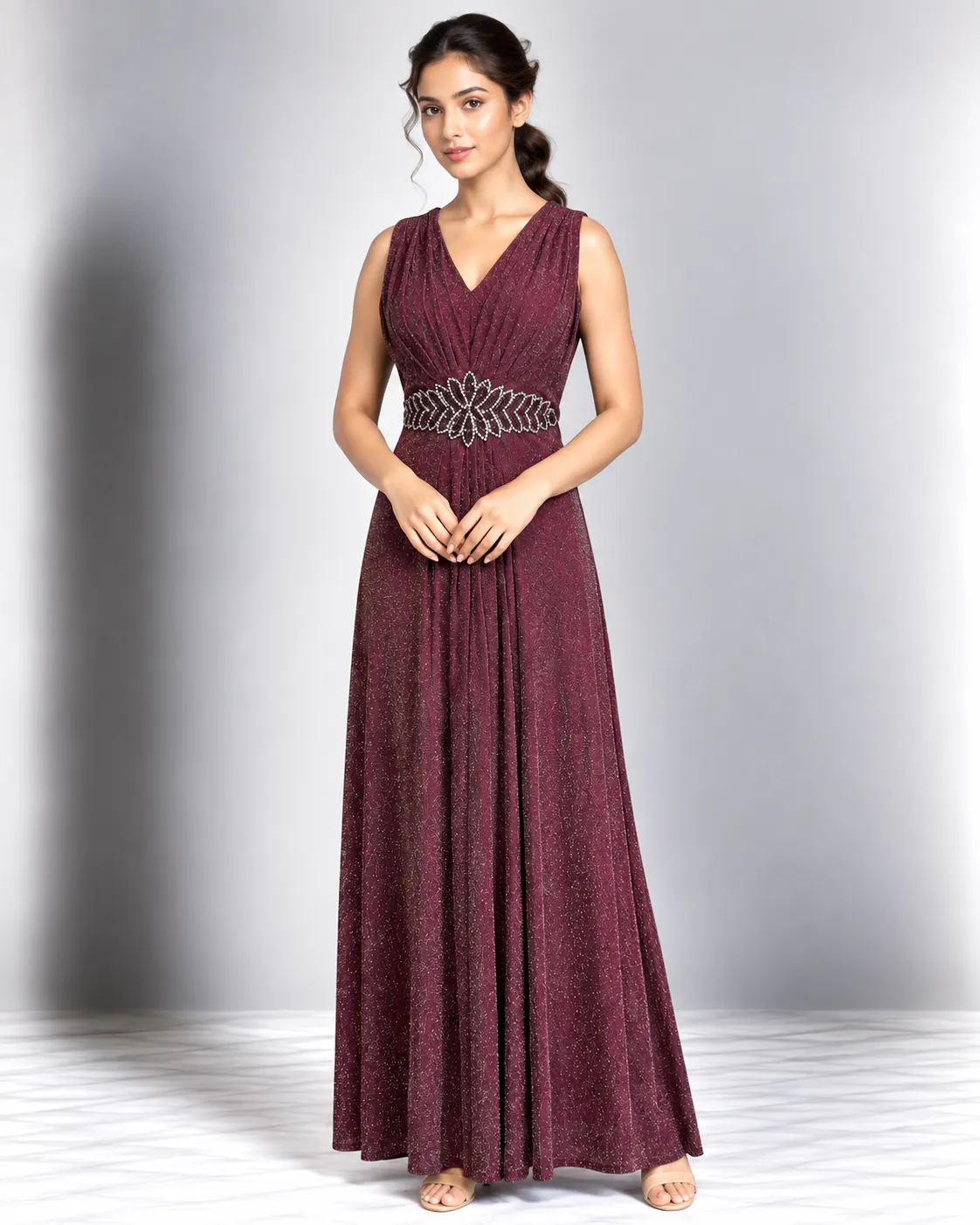 Crystal Waist Shimmer Maxi Dress — Party Wear from GoGurll