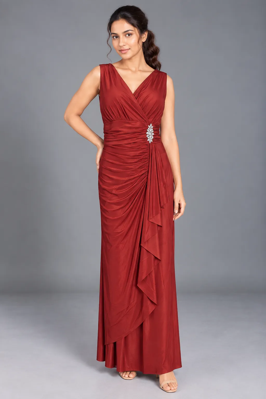 Serena Crystal Drape Maxi Dress — Party Wear from GoGurll