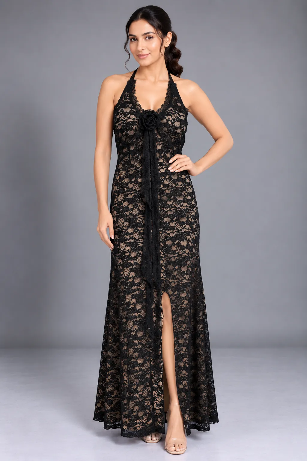 Midnight Rose Lace Maxi Dress — Party Wear from GoGurll