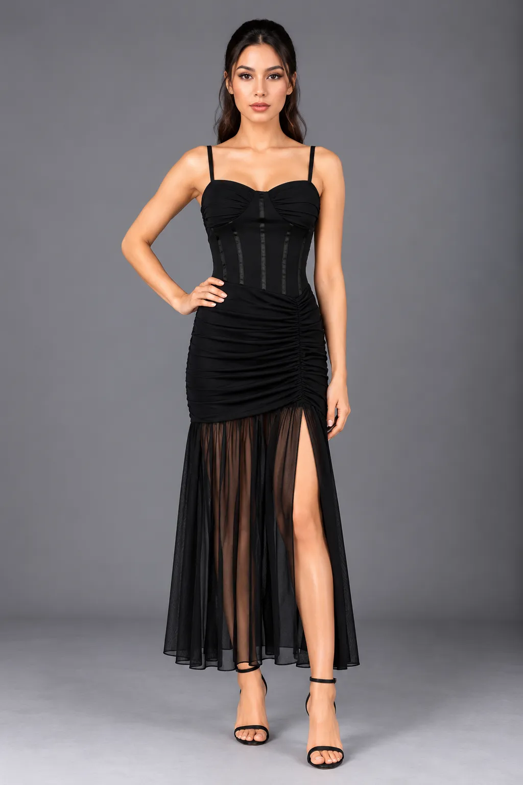 Midnight Muse Ruched Corset Maxi Dress — Party Wear from GoGurll