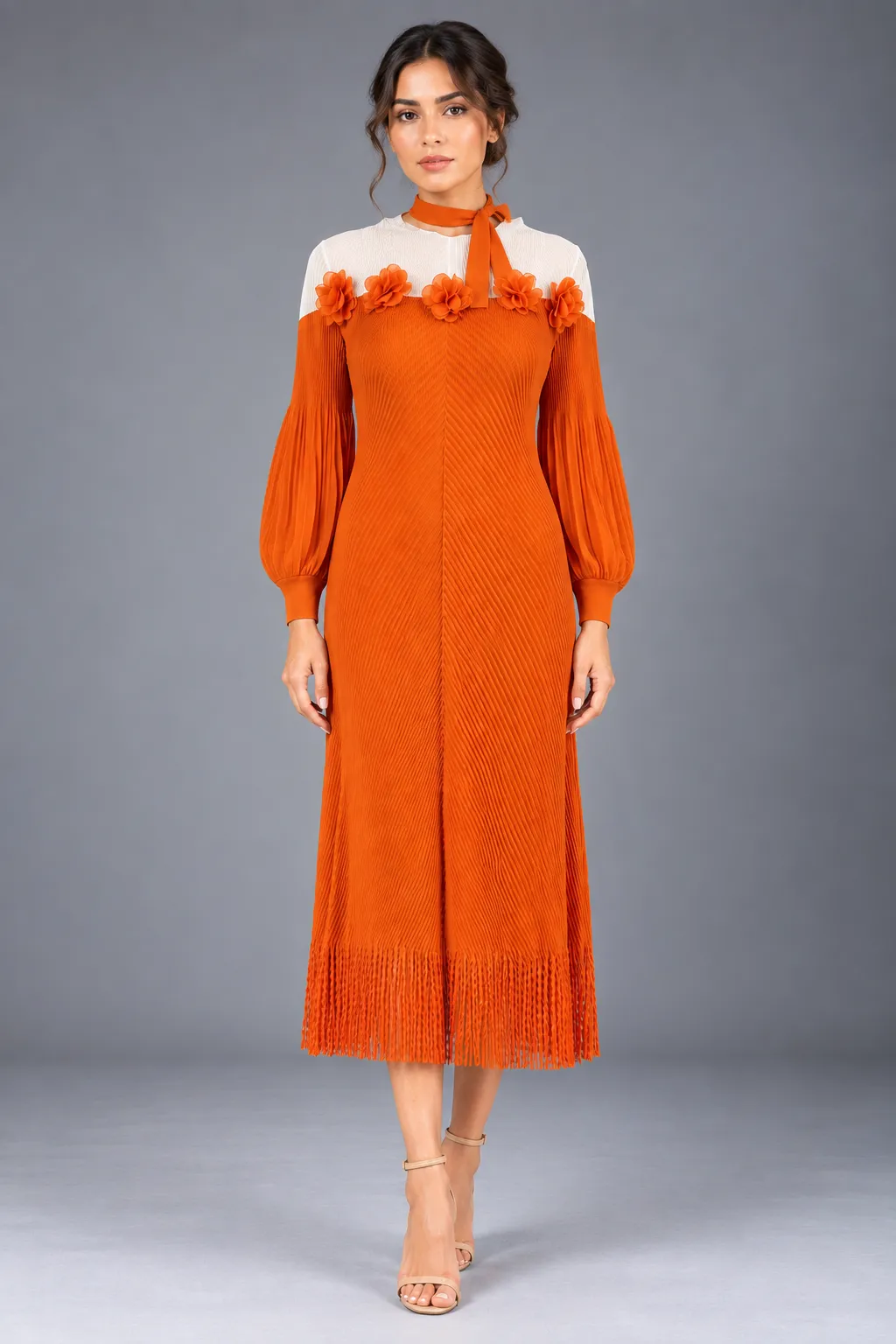 Bloom Tie-Neck Midi Dress — Party Wear from GoGurll