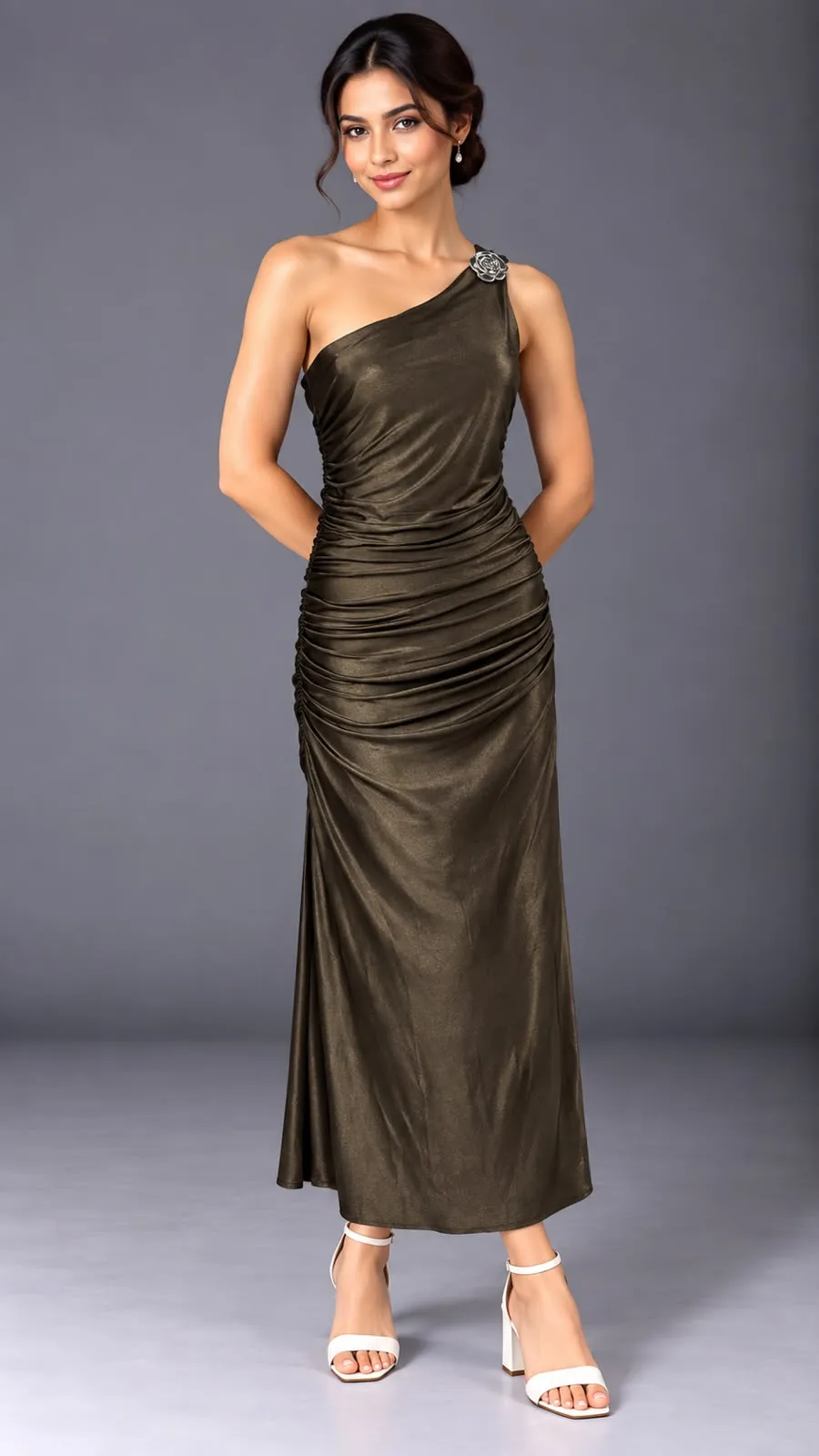 One-Shoulder Luxe Ruched Dress — Party Wear from GoGurll
