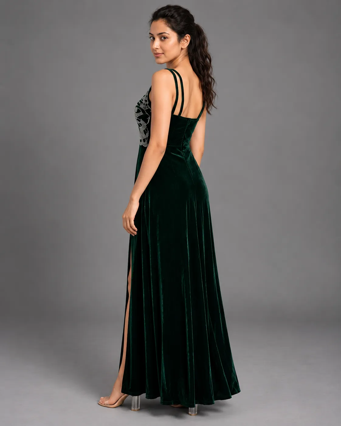 Embellished Velvet Slip Dress — Party Wear from GoGurll