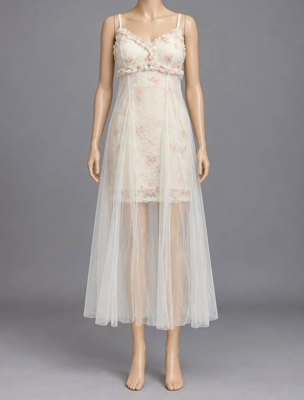 Rosy Lace Tulle Maxi Dress — Party Wear from GoGurll