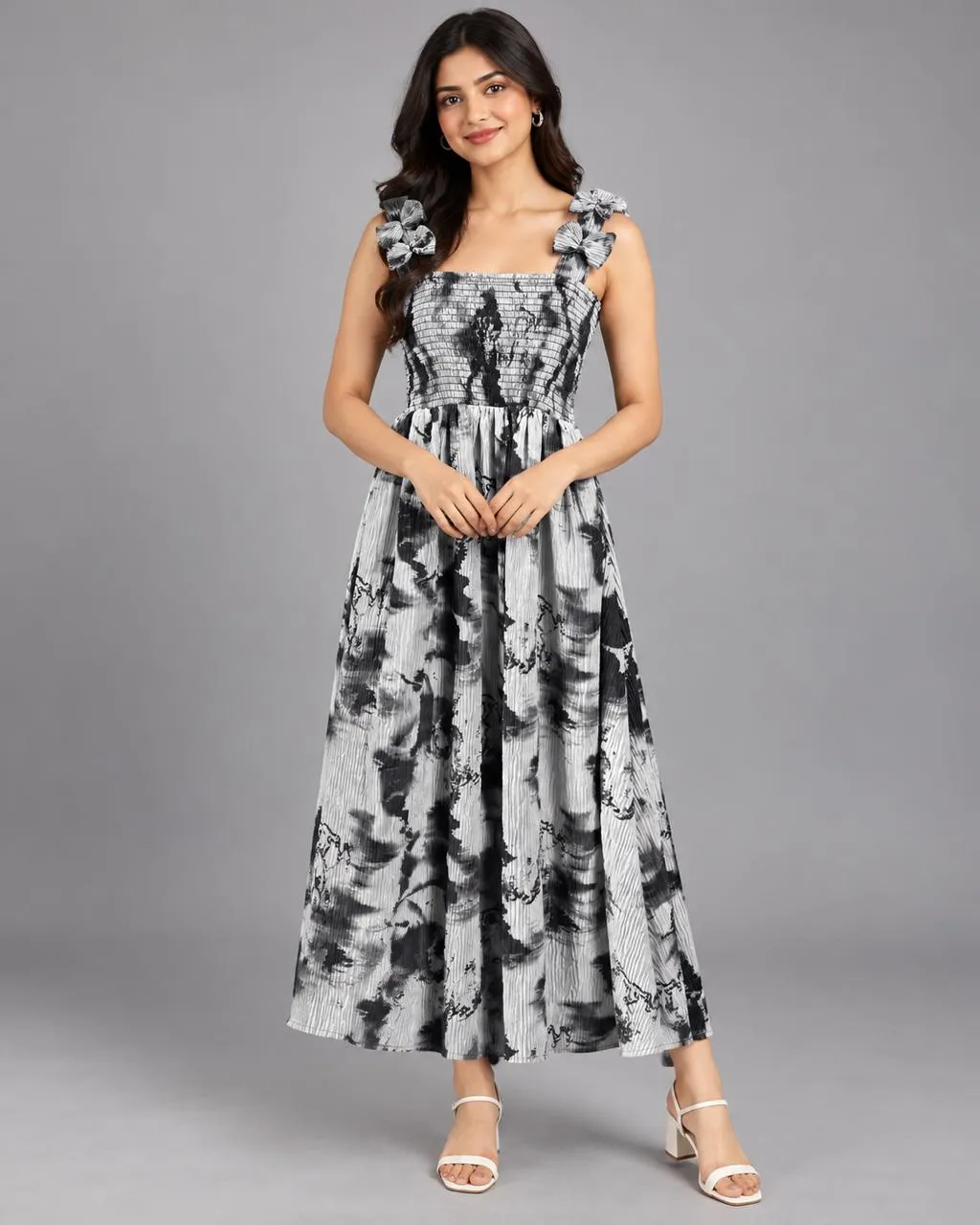 Floral Charm Smocked Midi Dress — Dress Collections from GoGurll