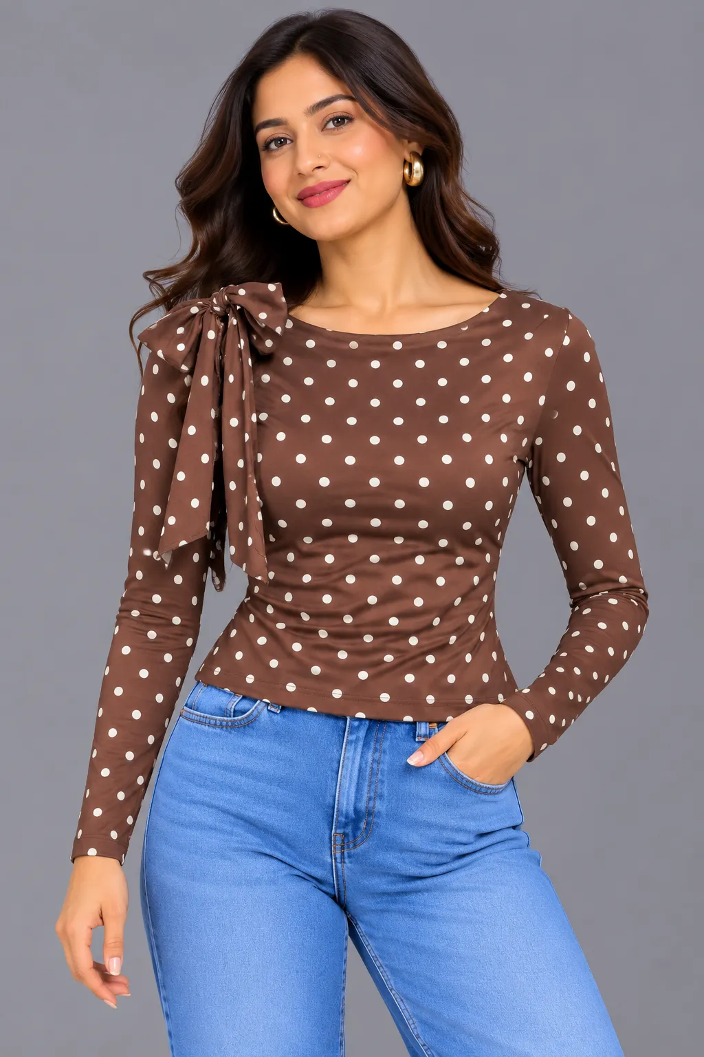 Shoulder Bow Polka Top — Crop Tops from GoGurll