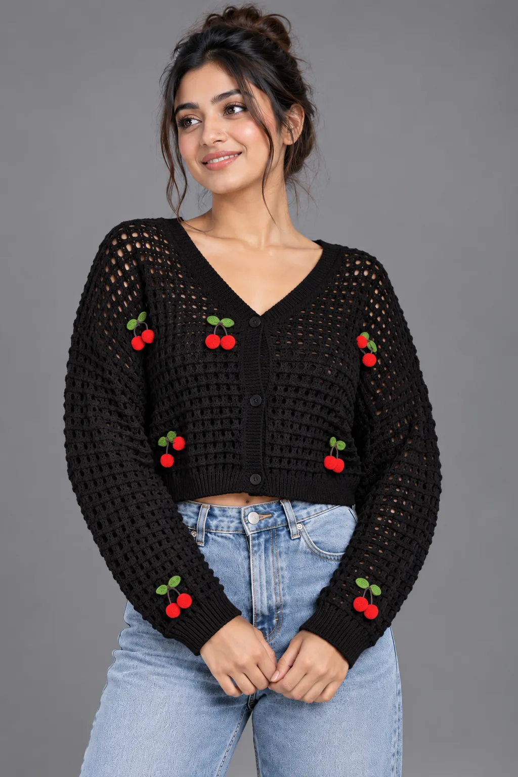 Cherry Charm Crochet Cardigan — Tops from GoGurll