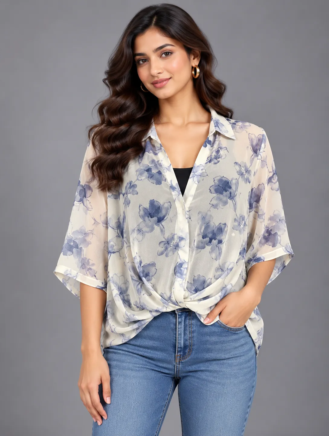 Floral check top with inner — Tops from GoGurll