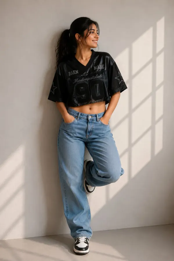 Crop Net Jersey