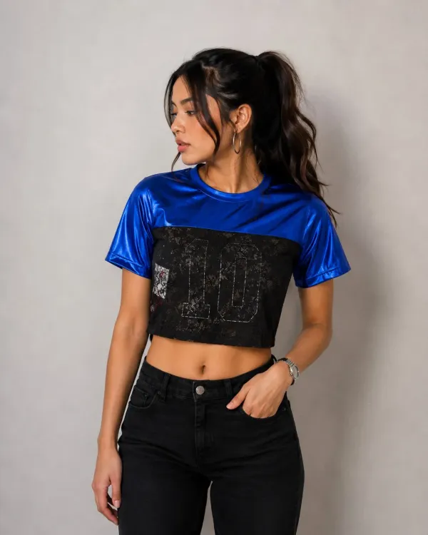 Crop net jersey