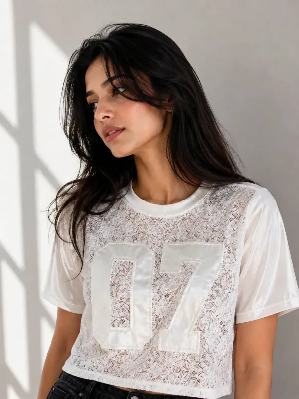 Crop net jersey
