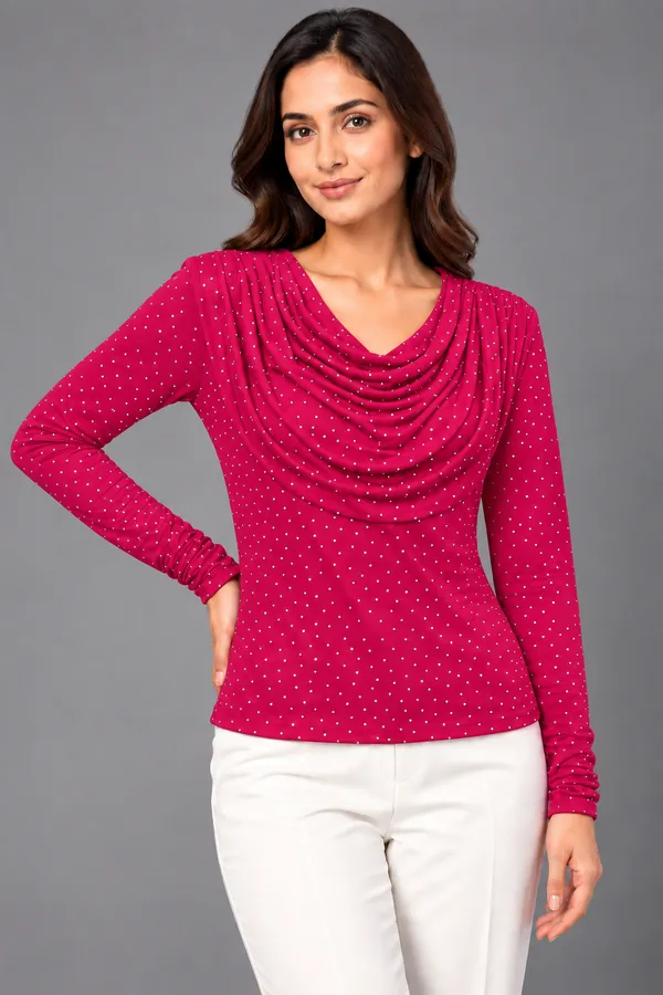 Crystal Drape Mesh Top