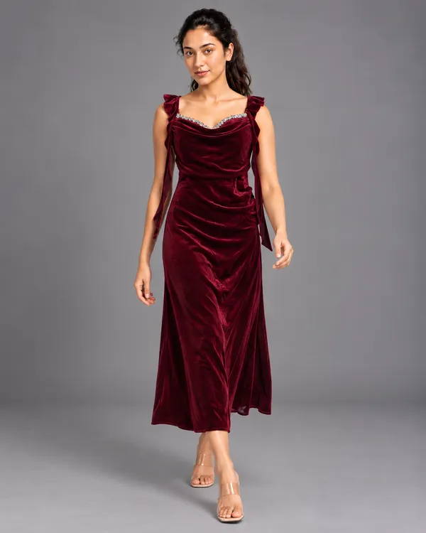 Ruffle strap party wear