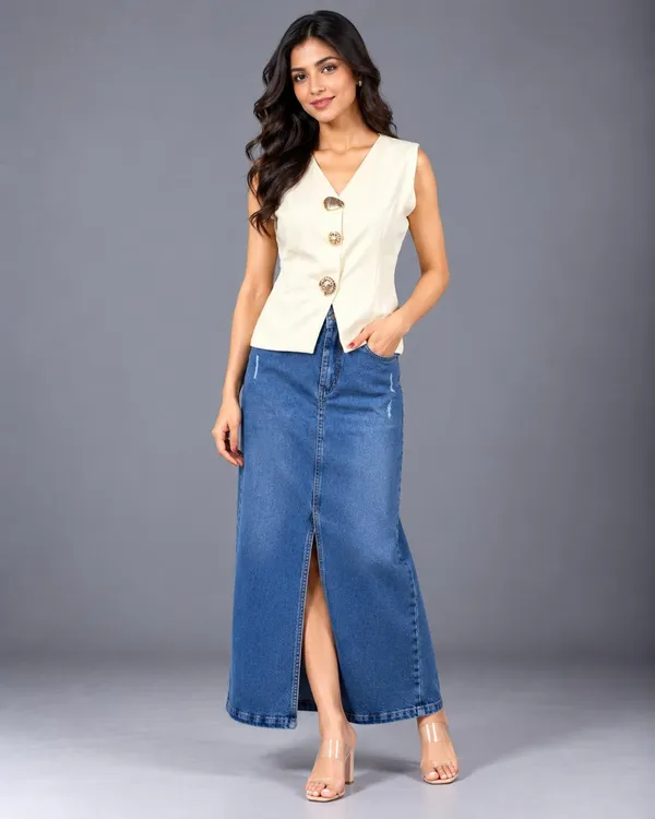 Women’s V-Neck Button Front Sleeveless Vest