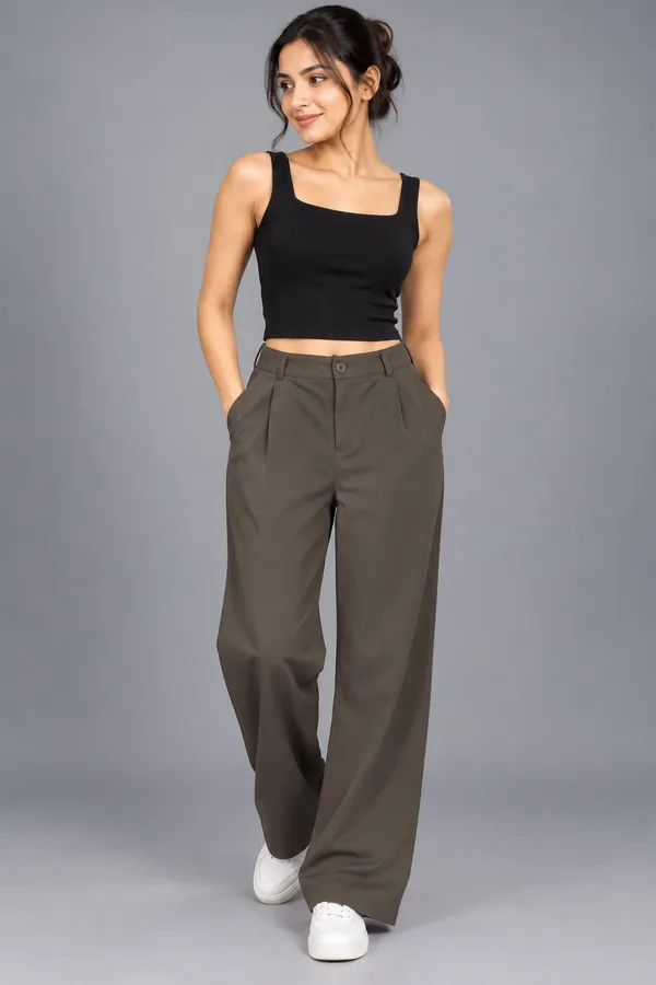 High-Waist Wide-Leg Trousers