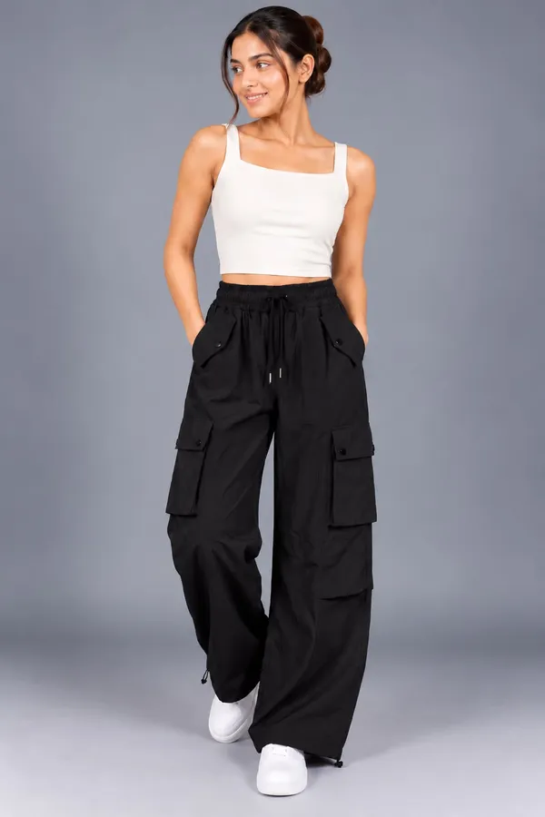 High-Waist Wide-Leg Cargo Pants