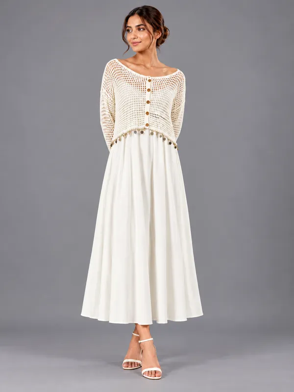 Crochet Cardigan & Flowing Maxi Set